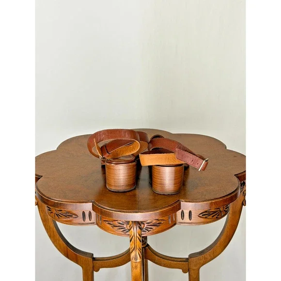 Patina ( Portland Leather) Brown Leather Slide/Sandal US Womens 9 #0137C - Picture 4 of 10